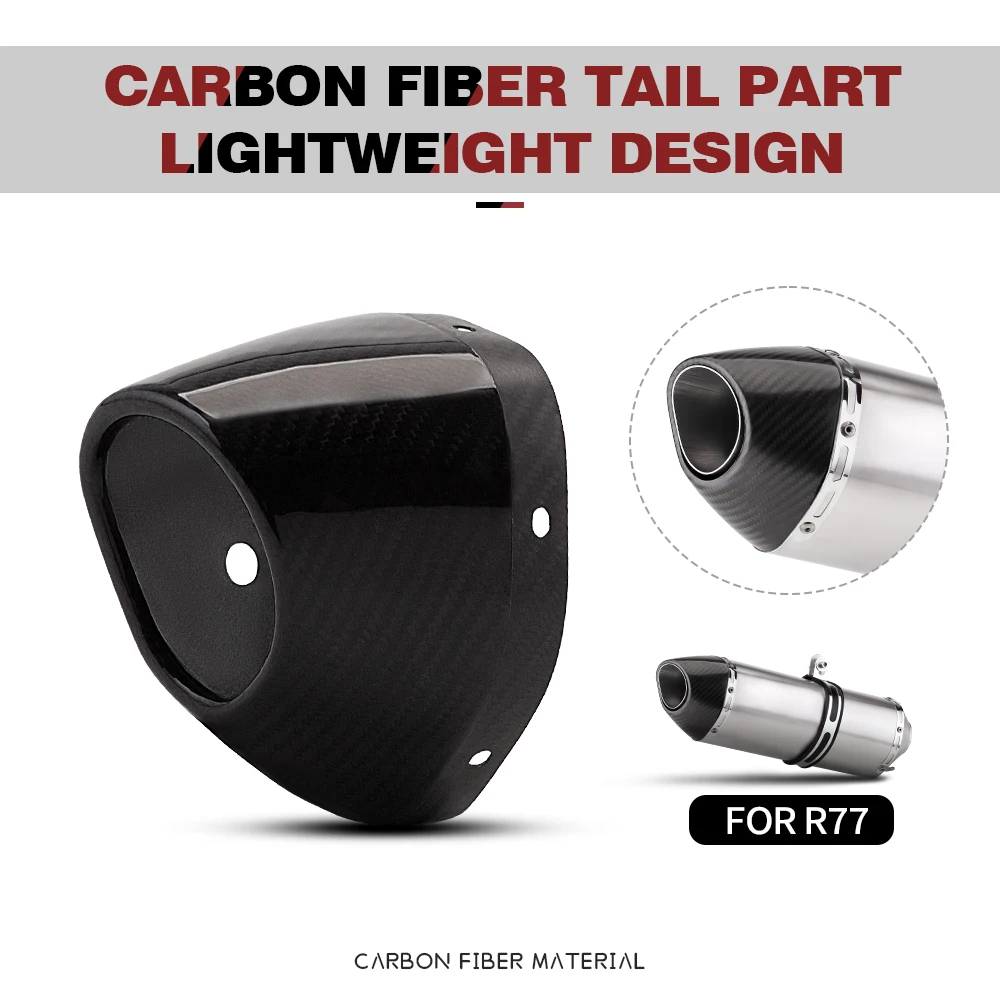 

Suitable for R77 rear motorcycle exhaust pipe tail cover made of carbon fiber