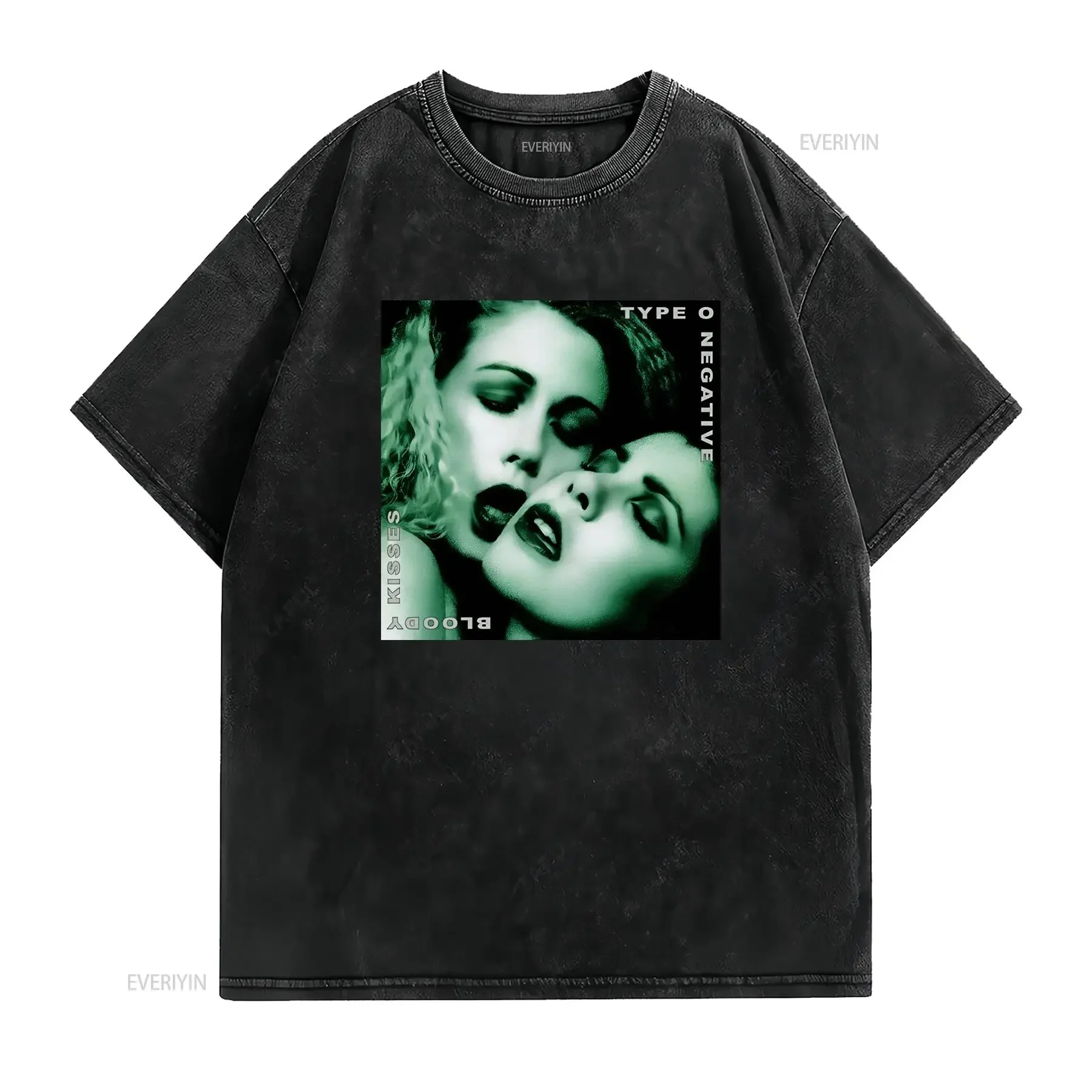 Gothic Vintage Type O Negative Bloody Kisses Album Cover Print Casual T Shirt vintage Washed Stretched Stylish homme