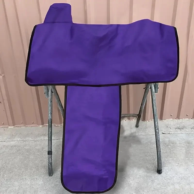 غطاء سرج الحصان مقاوم للغبار ومقاوم لأشعة الشمس من قماش أكسفورد غطاء سرج غربي مع أشرطة مرنة لحمل التنورة #4