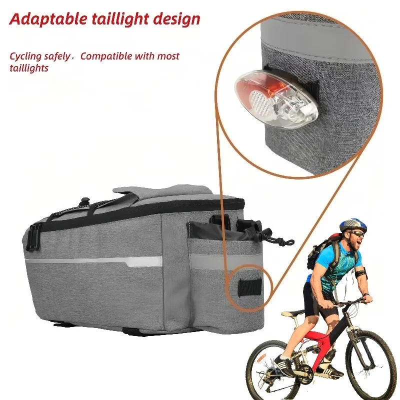 

Cycling Storage Bag - Bike Rack Cooler Polyester Material Reflective Safety Strips Lightweight Adjustable Shoulder Strap