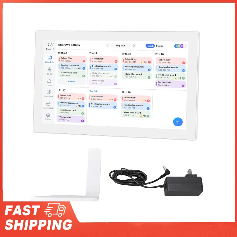 

15,6-дюймовый цифровой календарь 1080P Full HD с сенсорным экраном, интерактивное настенное крепление для бесшовного планирования, умный семейный планировщик