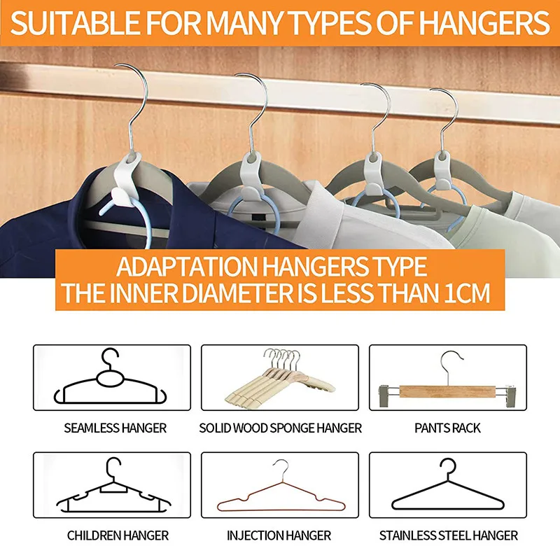 10/5Pcs Clothes Hanger Extenders Hooks Heavy Duty Cascading Connection Hooks Space Saving Clothes Organizer Closet Plastic Clips