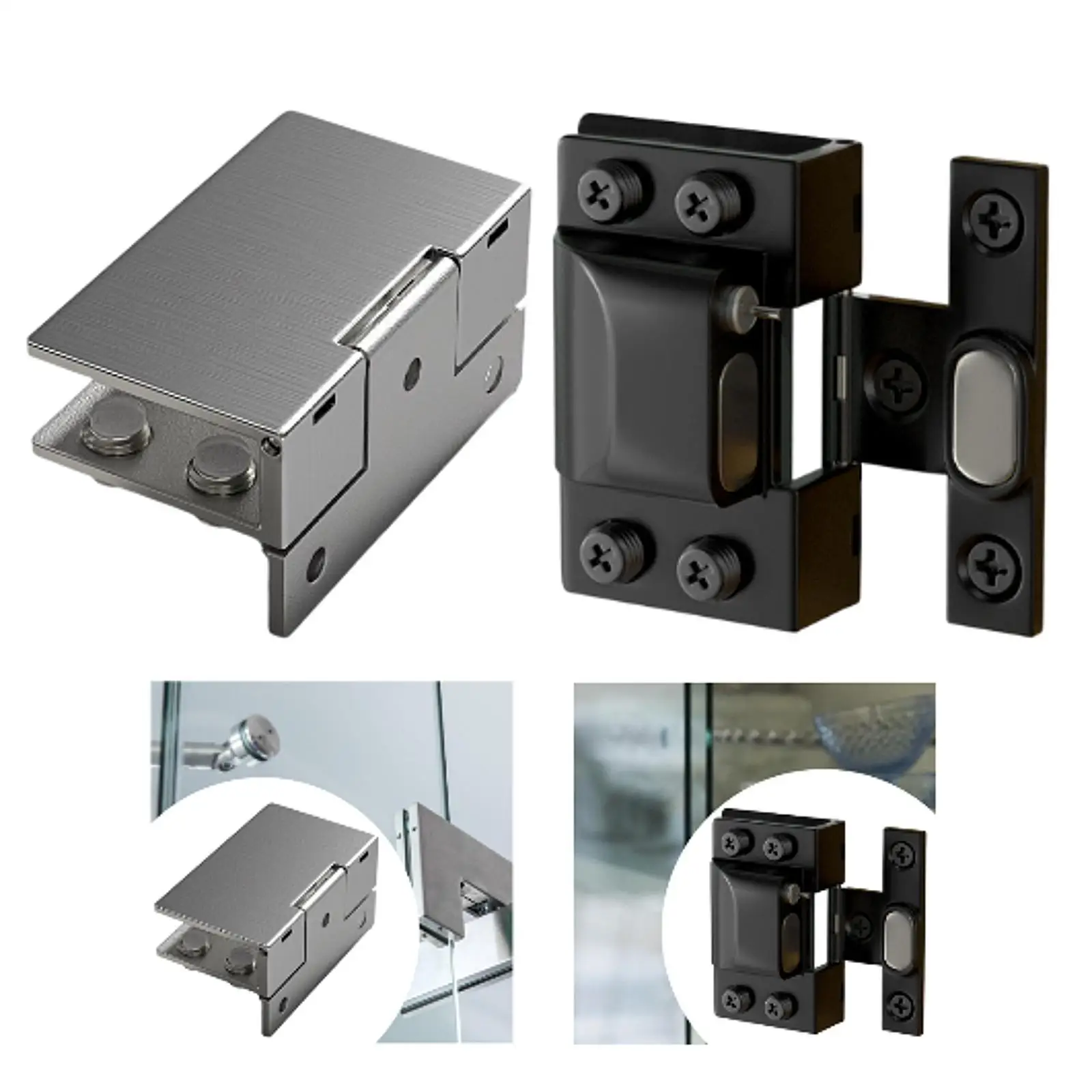 프레임리스 피벗 유리 도어 유압 힌지 교체 찬장 쇼케이스 액세서리 헤비 듀티 하드웨어 스테인레스 스틸