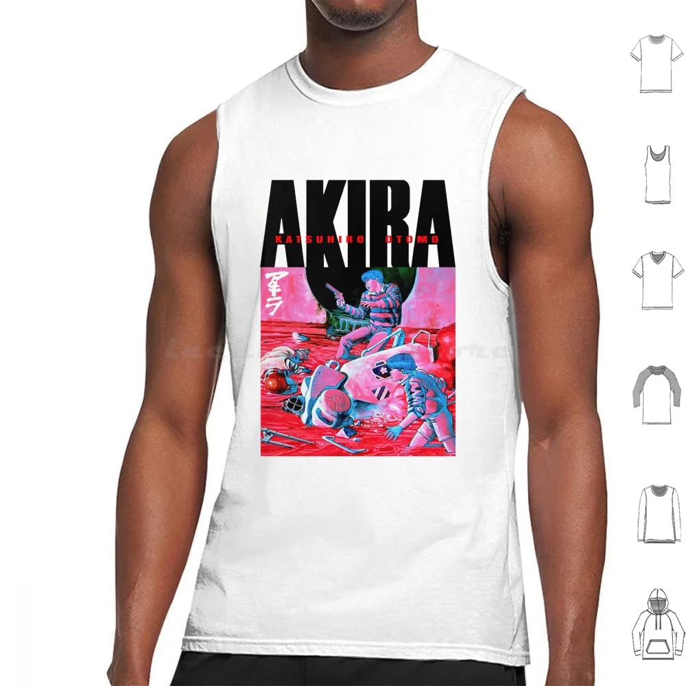 Akira Anime Japan Vintage Tank Tops Print Cotton Bloody Akira Manga Anime Japan Katsuhiro Ōtomo Comics Blood Comic Akira