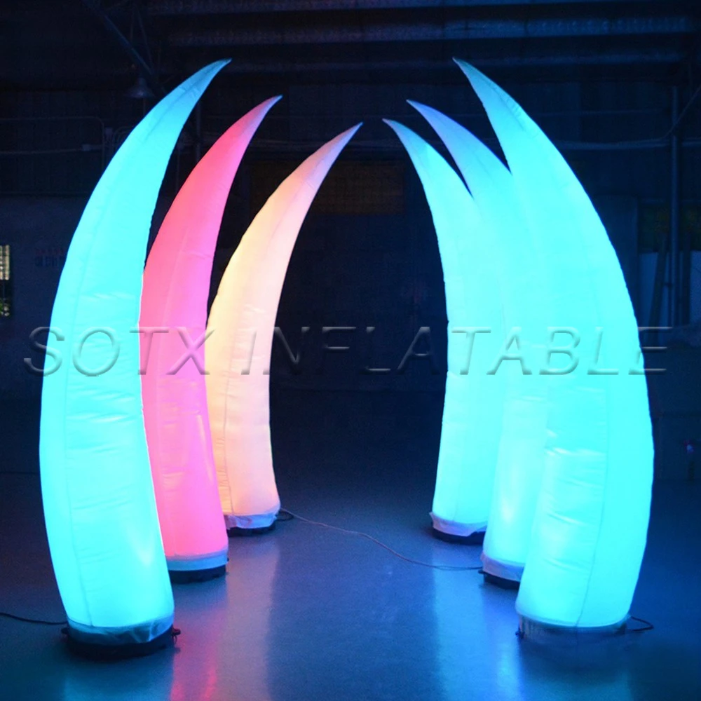 event free air  for wedding ship to door,3pcs/lot+3m inflatable led tusk,inflatable air cone,horn shape balloon