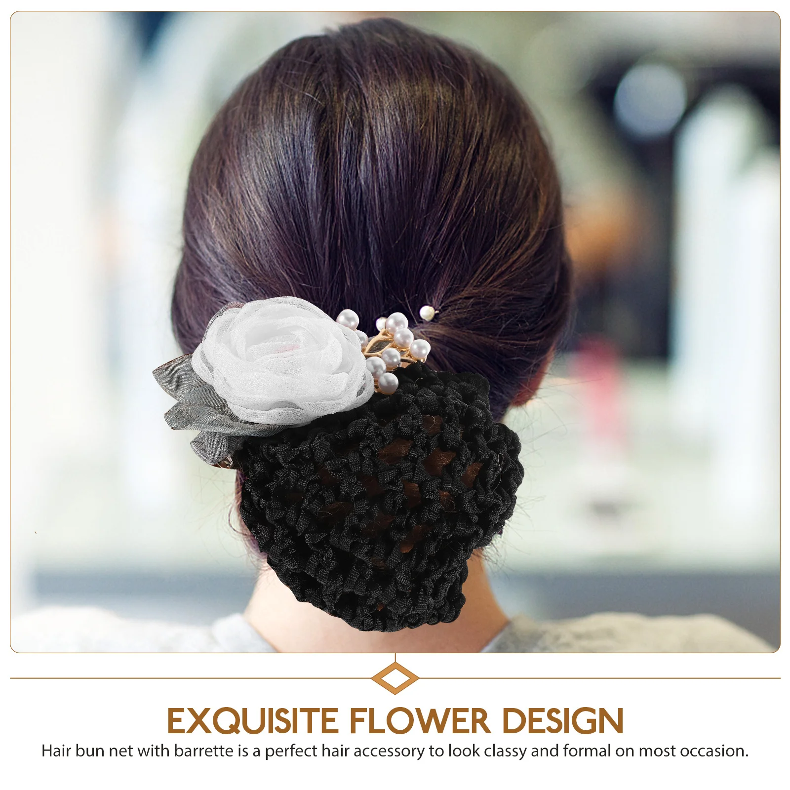 

2 шт., женская сетка для волос с цветком, чехлы для булочек, элегантный дизайн для отелей, ресторана, персонала, аксессуары для прически, сетка для булочек