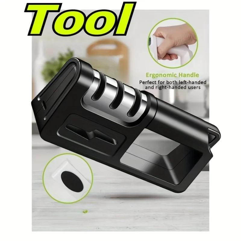 1PC Diamond Sharpening Stone 4-in-1 Multifunctional Manual Sharpener Tool Coarse&Fine Slots for Kitchen Knives Scissors Tools