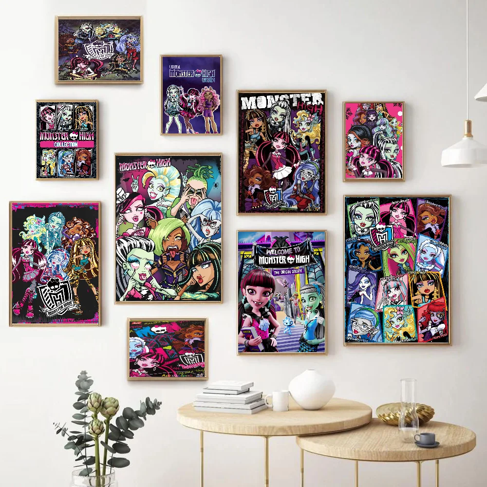 Classic Anime Monster High DIY Sticky Poster Waterproof Paper Sticker Coffee House Bar Home Decor