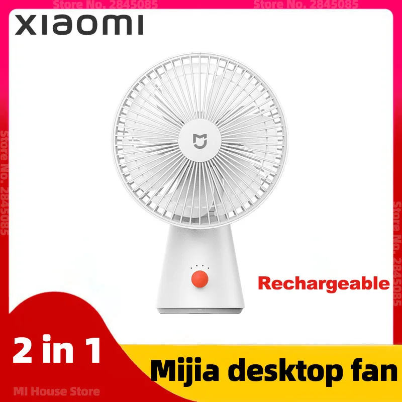 

Xiaomi Mijia Desktop Fan Handheld 2in1 Portable 4000mAh Battery Type C Rechargeable 4 Gear Wind Fan Home and Office