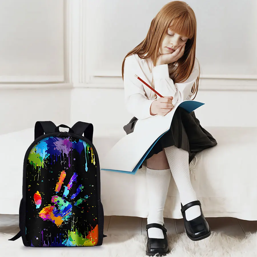 حقيبة ظهر ملونة بنمط راحة اليد بطبقة واحدة للأولاد والبنات أفضل الهدايا حقيبة مدرسية كرتونية ثلاثية الأبعاد لحقائب الأطفال #5