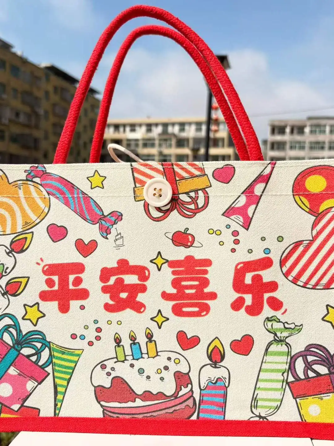 joyful-peaceful-souvenir-canvas-handbag-festive-gift-bag-wedding-celebration-supplies-non-special-purpose-cosmetics