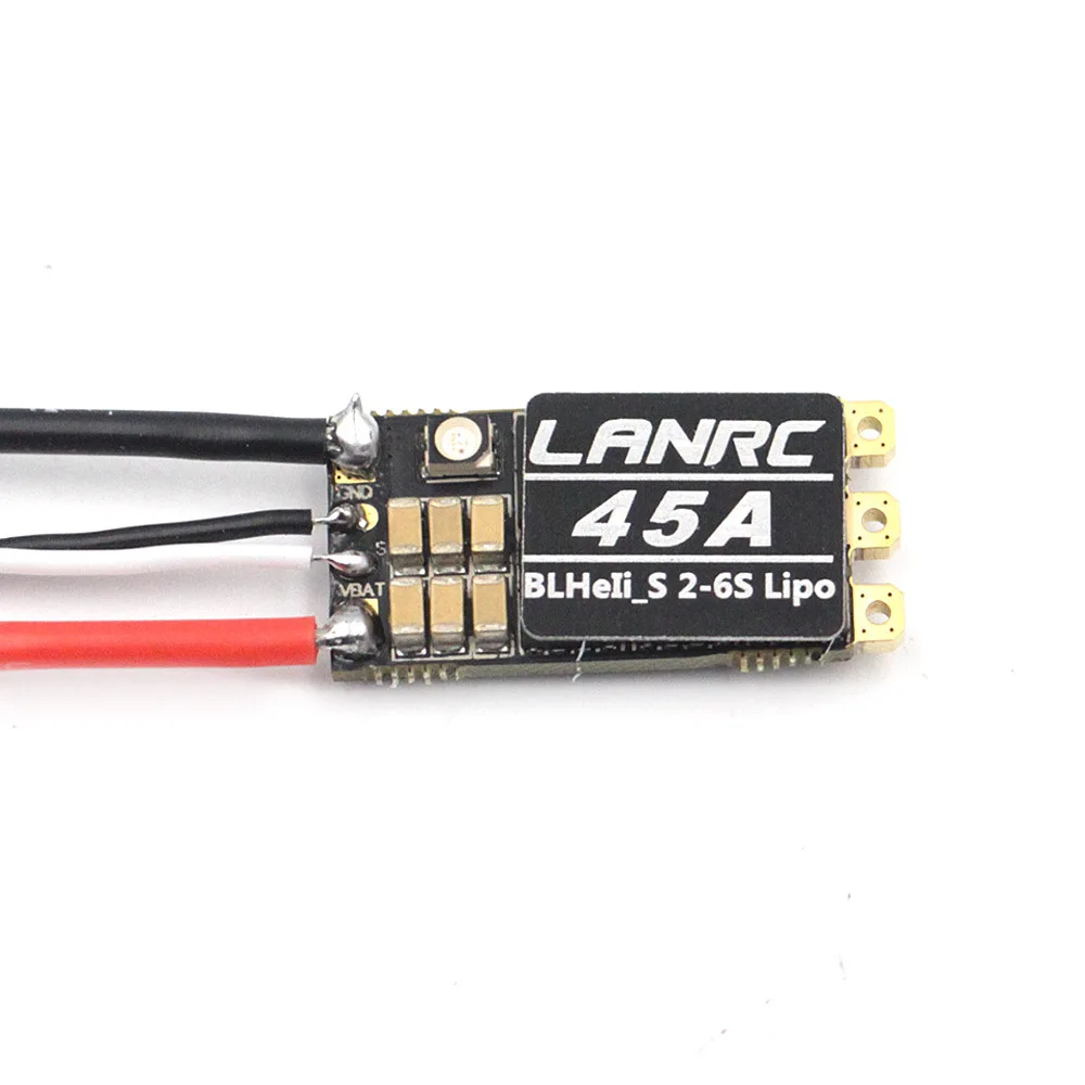 LANRC 45A 35A BLHeli_S ESC 2-6S Lipo Brushless Electronic Governor with LED Light Support DSHOT125/300/600 for Crossing Drones