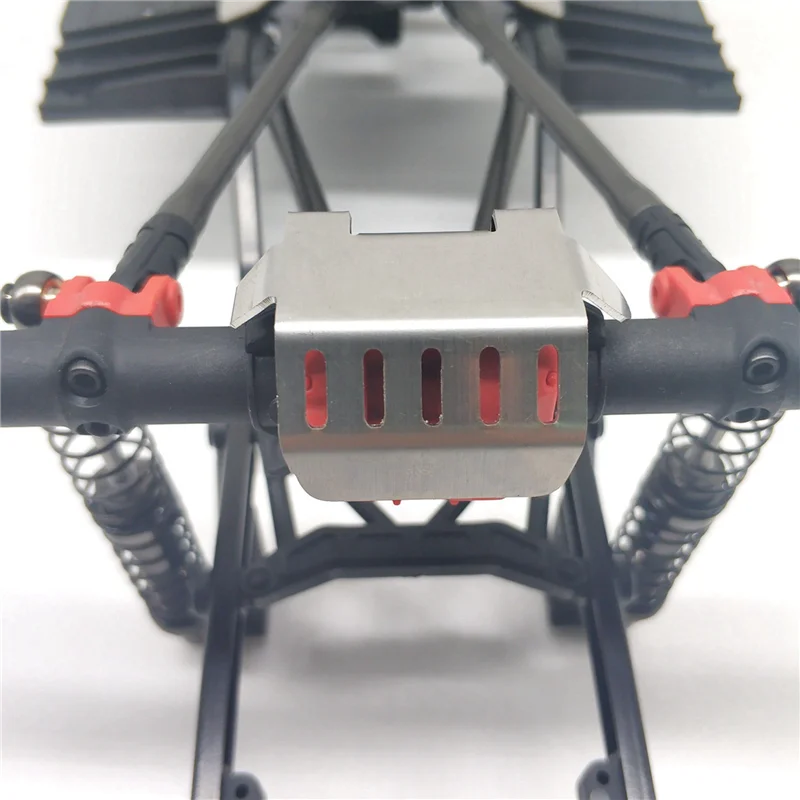 B78B-3X parachoques delantero inferior + eje + juego de placa de deslizamiento de protección de montaje de caja de cambios para 1/10 RC Crawler AXIAL SCX10 II 90046 90047