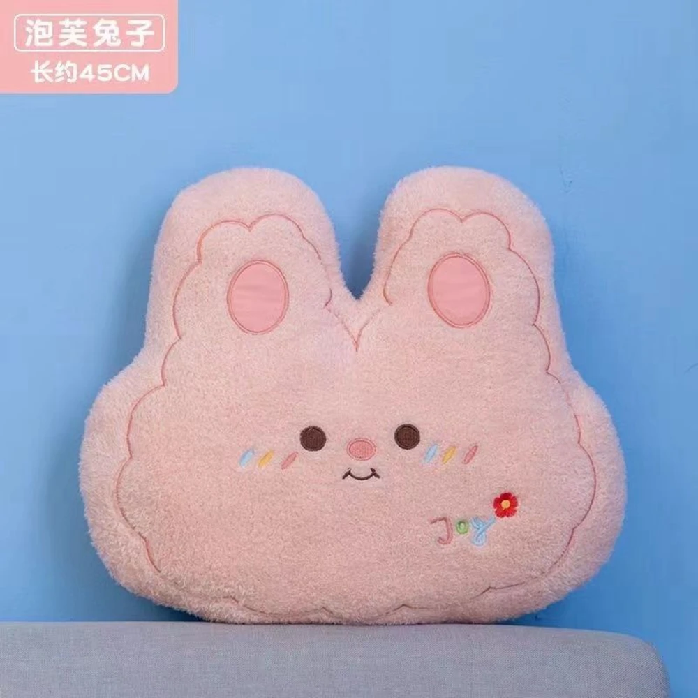 45CM Cute Animal Plush Toy Super Soft Short Hair Rabbit Bear Sofa Cushion Sleeping Pillow For Children's Birthday Gifts