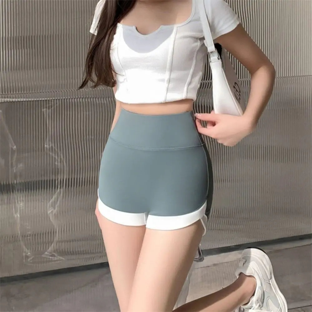 사이클링 여성을위한 원활한 눈부심 방지 얼음 실크 스포츠 비 컬링 여성 간략한 대비 색상 안전 짧은 바지 복서 반바지