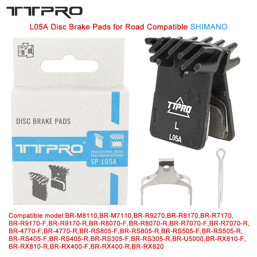 TTPRO L05A Brake Pads for Road Gravel Ice-tech Ultralight Resin Disc Brake Pads for R4770 R7070 RS505 RX810 Compatible SHIMANO