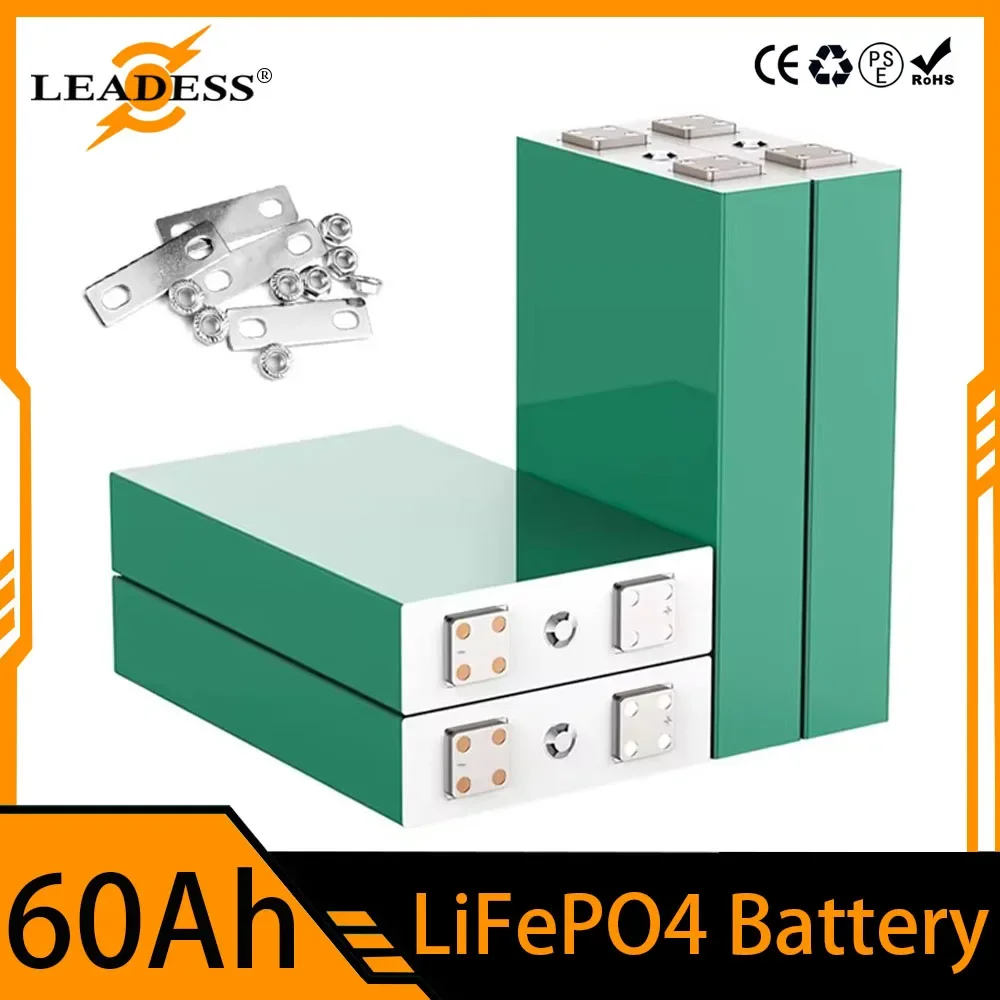 Lifepo4 Battery 3.2V 60Ah Rechargeable Batteries Cell Grade A for DIY 24V Power Solar Home Energy Storage Electric RV Batteries