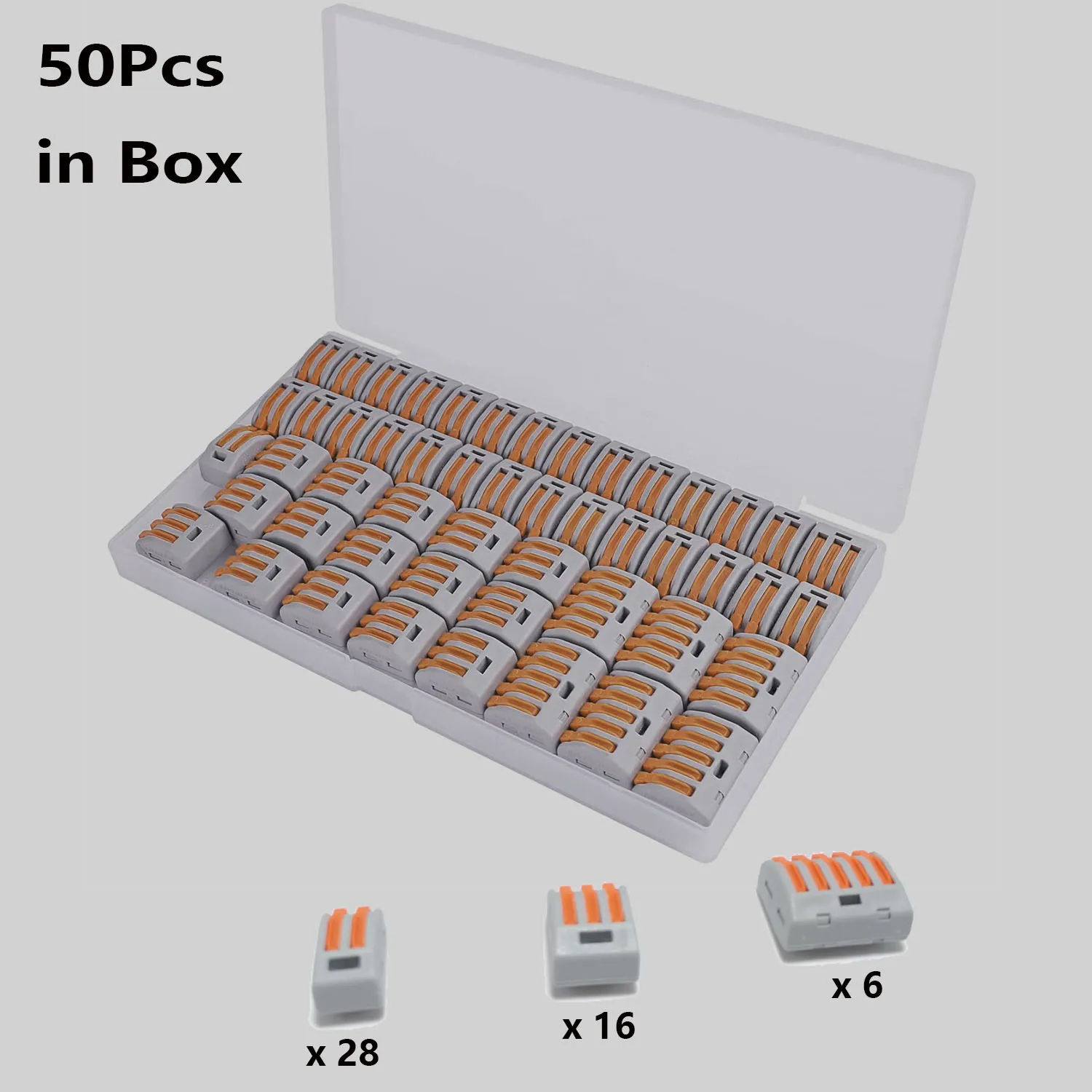 50/55/100/110PCS Lever Wire Connectors Kit, Compacte Splicing Wire Snelle Verbindingsterminal Elektrische Connectoren 2/3/5 Poort