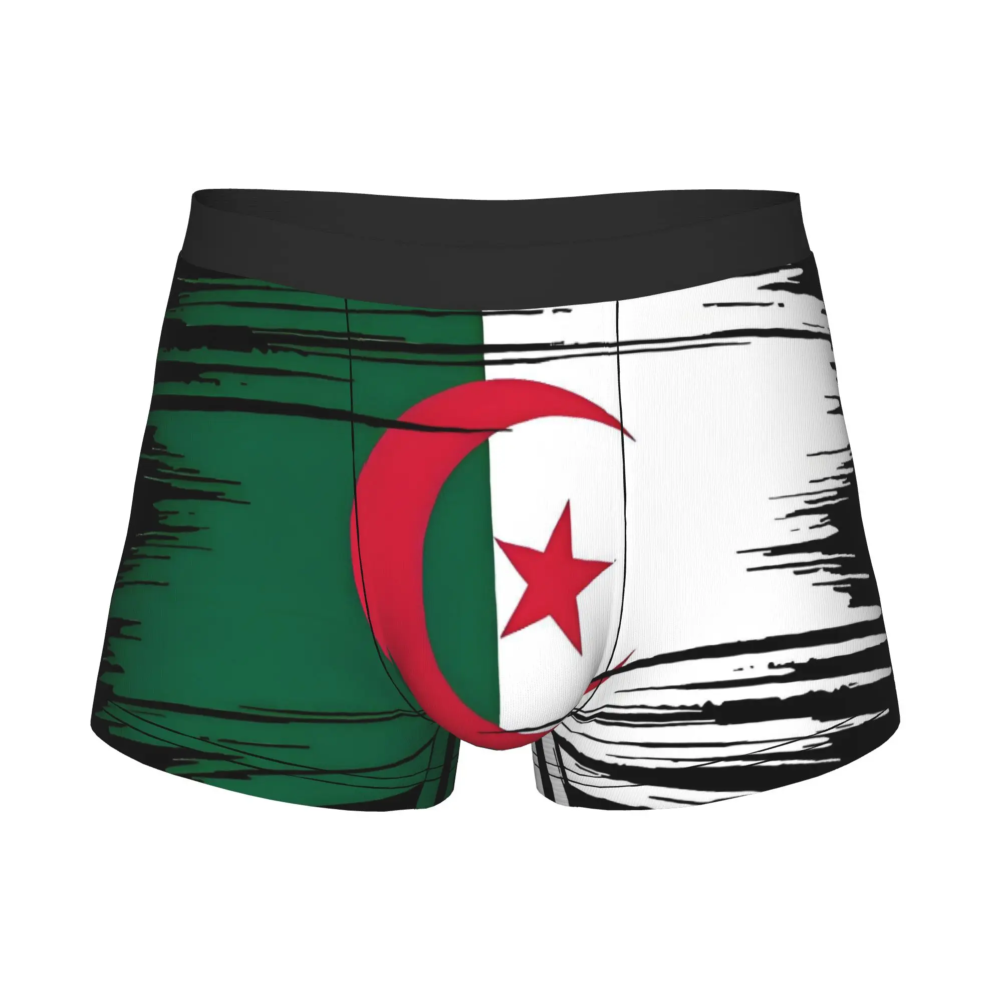 Distressed Algeria Flag  Underwear Men Printed  Boxer Shorts Panties Briefs Breathable Underpants