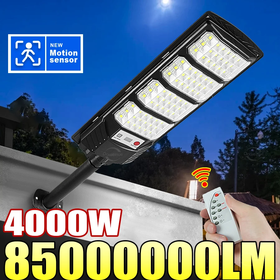 

Солнечный светодиодный уличный светильник 85000000LM 4000W/2000W/500W, водонепроницаемый, сверхъяркий, настенный, с датчиком движения, для сада и улицы