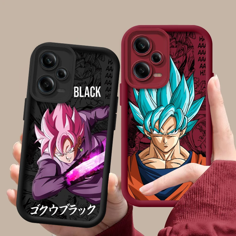 Dragon Balls Saiyans Blue For Redmi Note 12 11 10 9 8 7 K50 40 30 20 12 10 9 A C Pro 5G 4G Soft Eye Ladder Phone Case