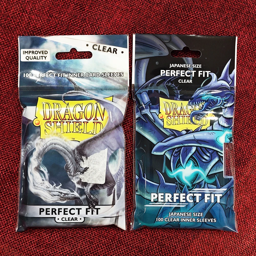 100 PEÇAS/LOTE Protetores de Cartas Dragon Shield Transparentes Tamanho Japonês/Padrão Ajuste Perfeito para Cartas TCG