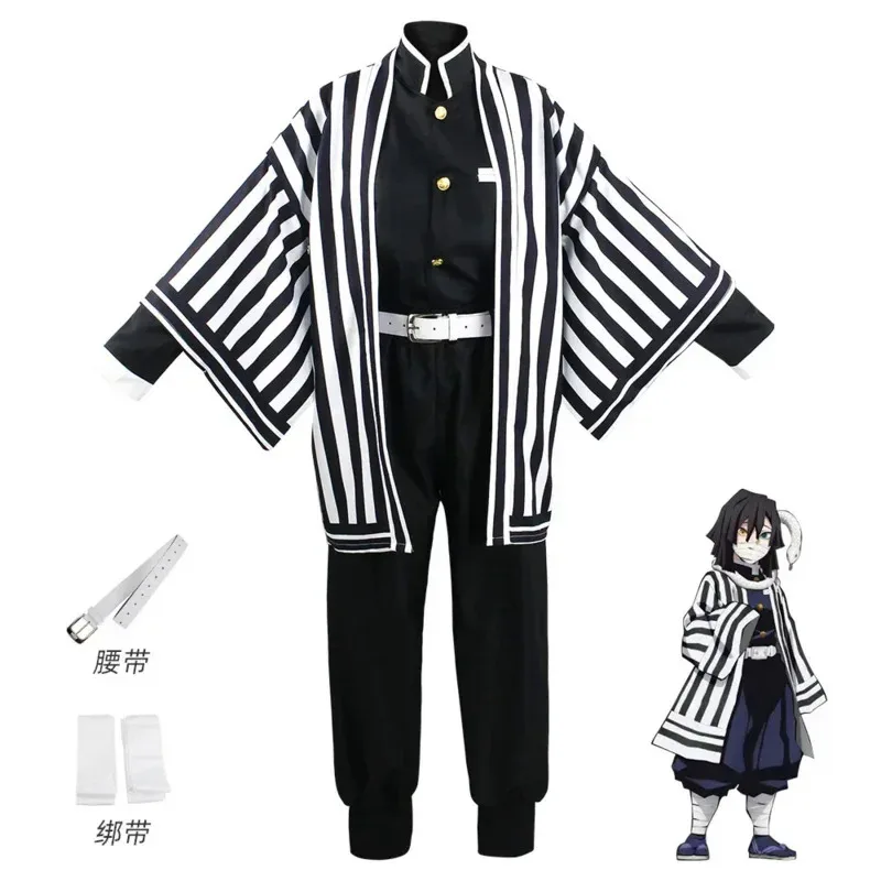 Anime Demon Slayer Kimetsu No Yaiba Iguro Obanai Haori Kimono Cosplay disfraz peluca serpiente blanca accesorios disfraz de Halloween adultos niños