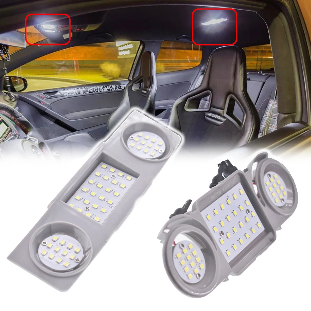 

White LED Interior Sun Visor Reading Light for VW Beetle Golf 4 5 6 7 Jetta Passat B6 B7 Scirocco Sharan Tiguan Touran Seat Leon