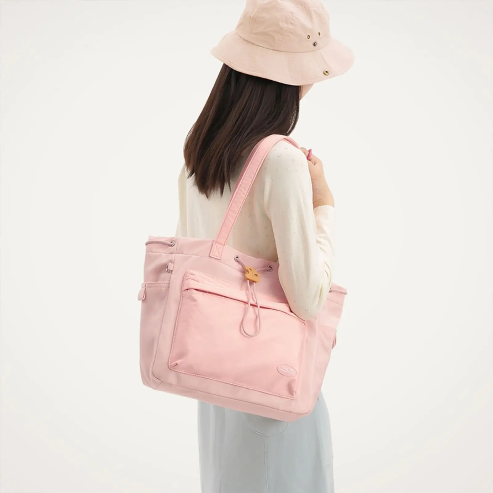 TOUTOU New Cute and Sweet Large Tote Bag Original Pink Large Tote Bag Daily Commuter Wielofunkcyjna torba na ramię