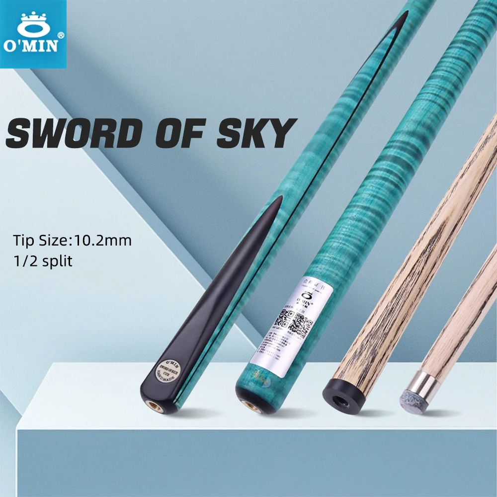 O'MIN taco de billar espada azul 145cm 10,2mm eje de ceniza palo de billar con extensión