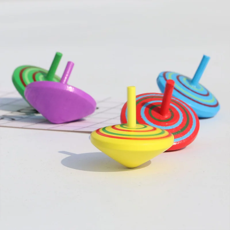 5/10/20/30pcs Spinning Toys Rainbow Wooden Gyro Tops for Kids Birthday Party Favors Classroom Prizes Sensory Play Gift