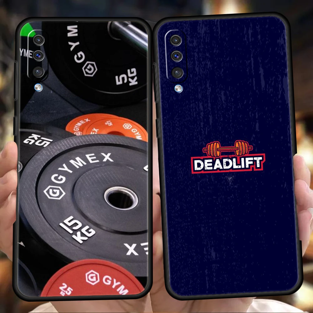 Barbell Deadlift Fitness Phone Case for Samsung Galaxy A24 A13 A53 A73 A33 A22 A12 A02 A03 A05 A70 A50 A10 A20 5G Silicone Shell