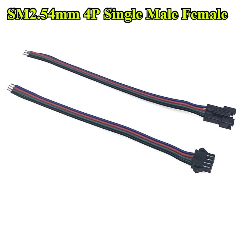 

50Pcs SM2.54mm Single Male/Female head 2P 3P 4P 5P 6P LED Strip Lamp Driver Connector Quick Adapter Cable 22AWG Length 10cm 20cm