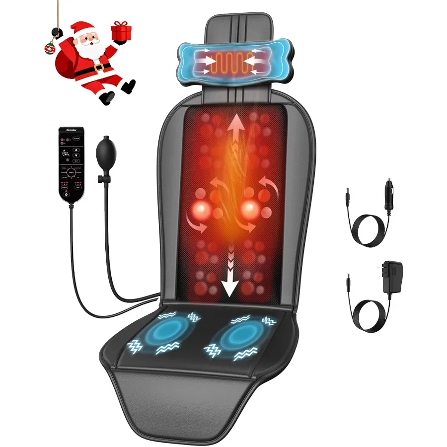 

Массажная подушка шиацу, массажер для спины с подогревом для массажера на всю спинку с поддержкой шеи, подходит для офиса/дома/
