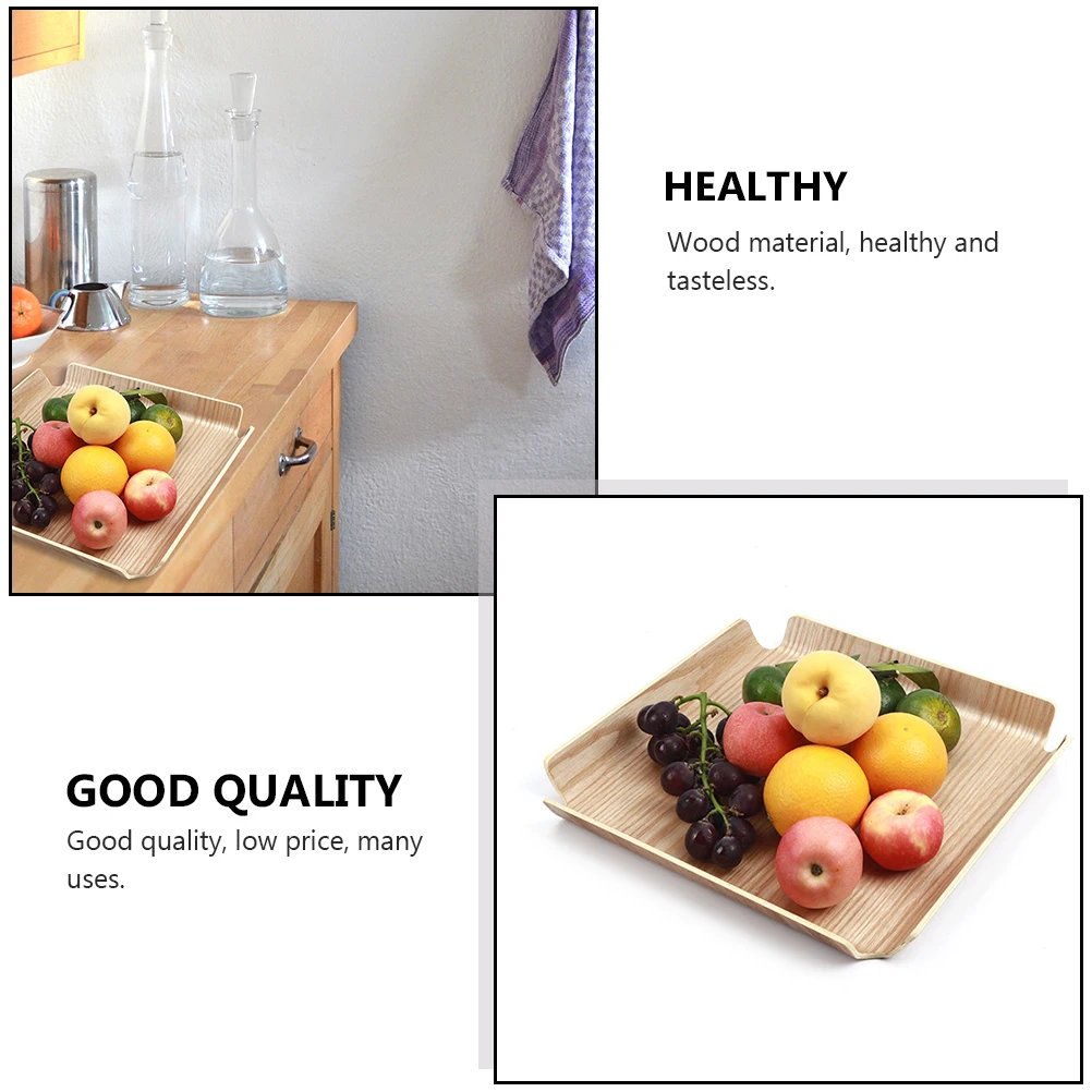 

1pc Wooden Cake Plate Large Capacity Natural Wood Material Gift Bread Dish Dessert Tray Fruit Platter Pizza Plate Willow