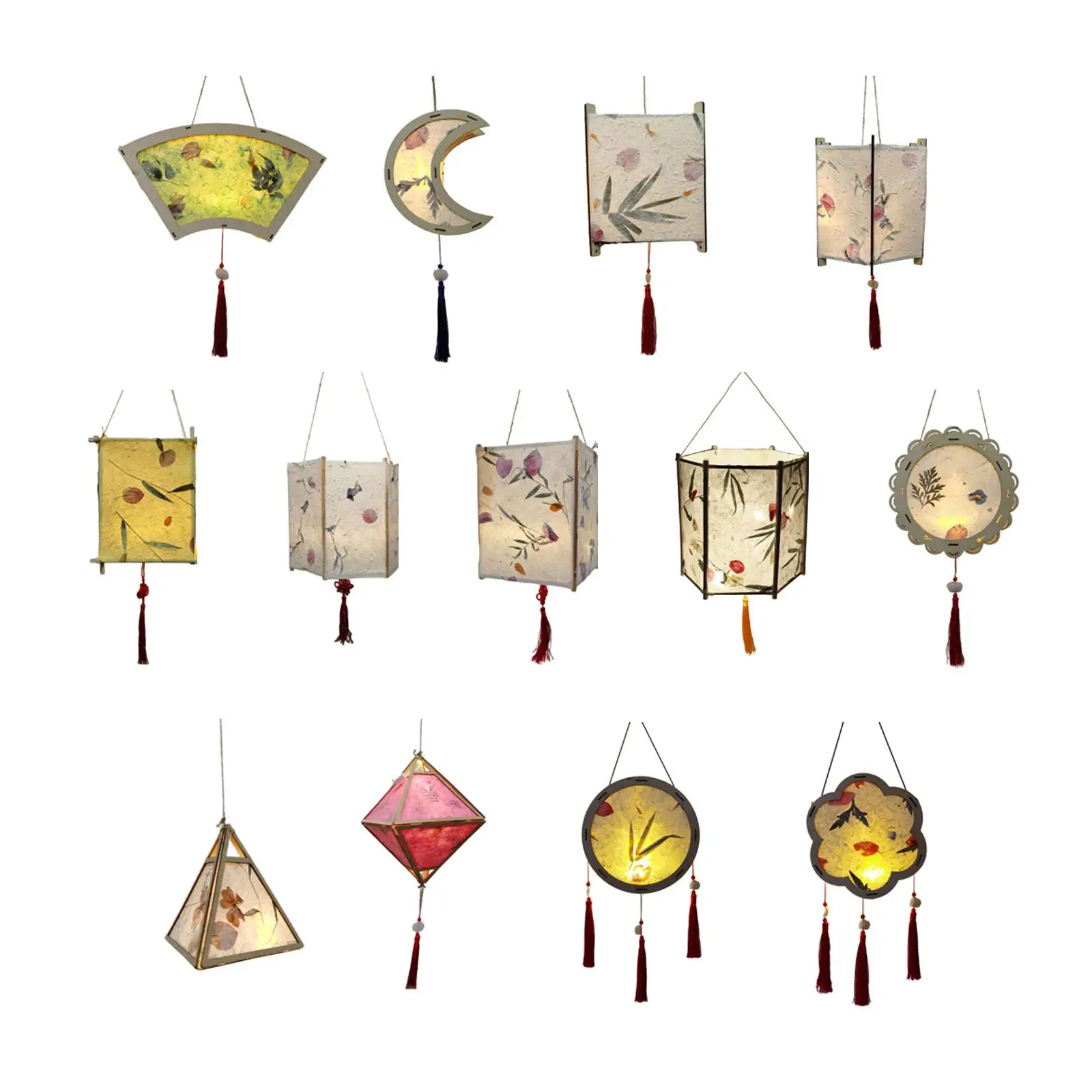 Chinese Portable Decorative Wooden Lantern Light Lamp for Spring Festival