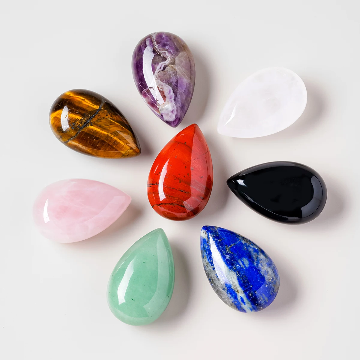 1PC Teardrop Bezel Setting, Single Arc Facet Geometric Natural Crystal Inlaid Loose Stone Accessory, Handmade Jewelry Making Pen view 3