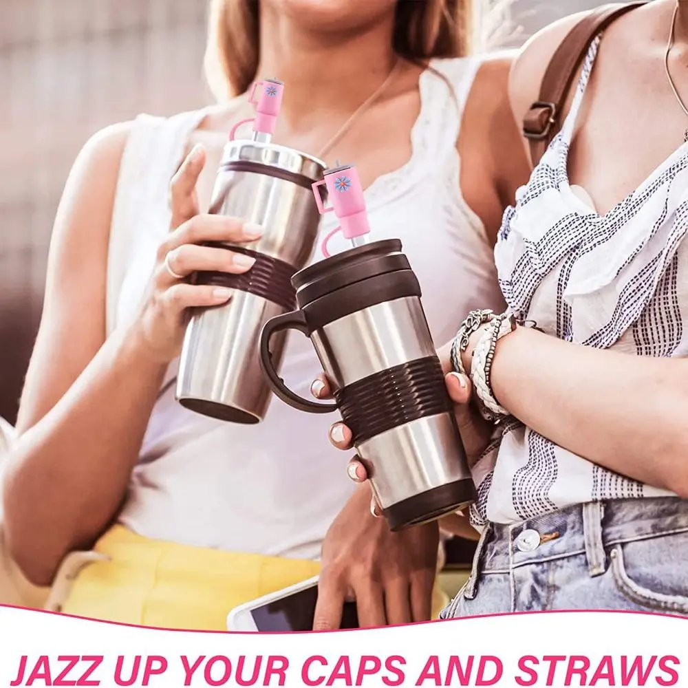 5PCS Cartoon Plugs Cover Silicone Straw Plug Airtight Splash Proof Straw Tip Covers Reusable for Stanleys/Cup Accessories/Bar