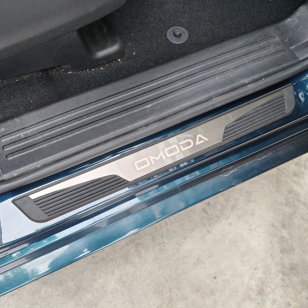 

For Omoda 7 PHEV C7 EV 2026 Accessories Car Door Sill Protector Scuff Plate Trim Threshold Pedal Stickers Styling