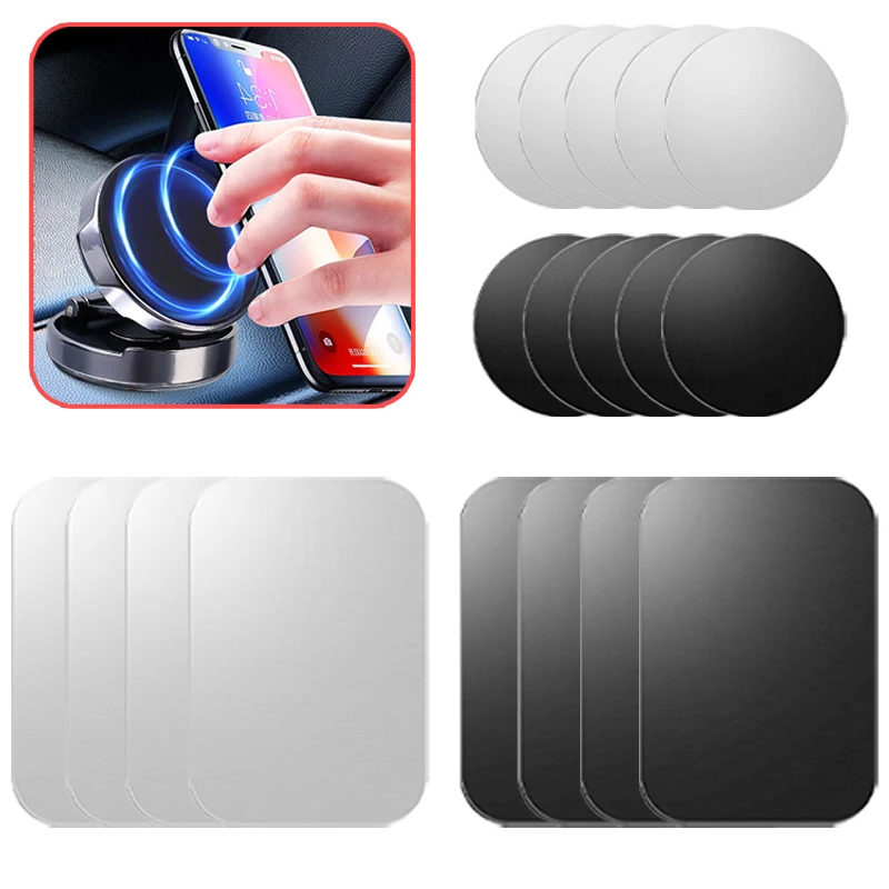 Magnetic Metal Plate for Car Mobile Phone Holder Universal Mobile Phone Magnet Stand Iron Sheet Disk Sticker Mount for iPhone