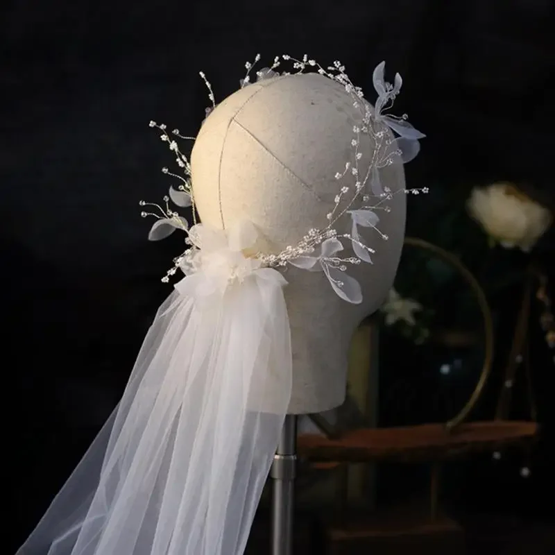 Wedding Veil Short Simple Bridal Veil Bachelorette Veil With Bride Headpiece Flower Crown Bridal Shower Wedding Party Favors