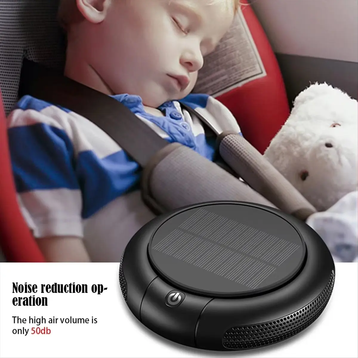 Super Sale USB Solar Car Air Purifier with HEPA Filter,1200mAh,Negative Ion Generator,PM2.5 & Smoke Removal for Fresh Interior A