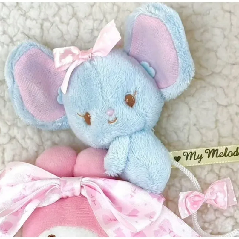 Sanrio kawaii brinquedo de pelúcia plano bonito boneca de pelúcia série mochila pingente chaveiro menina feriado presente aniversário