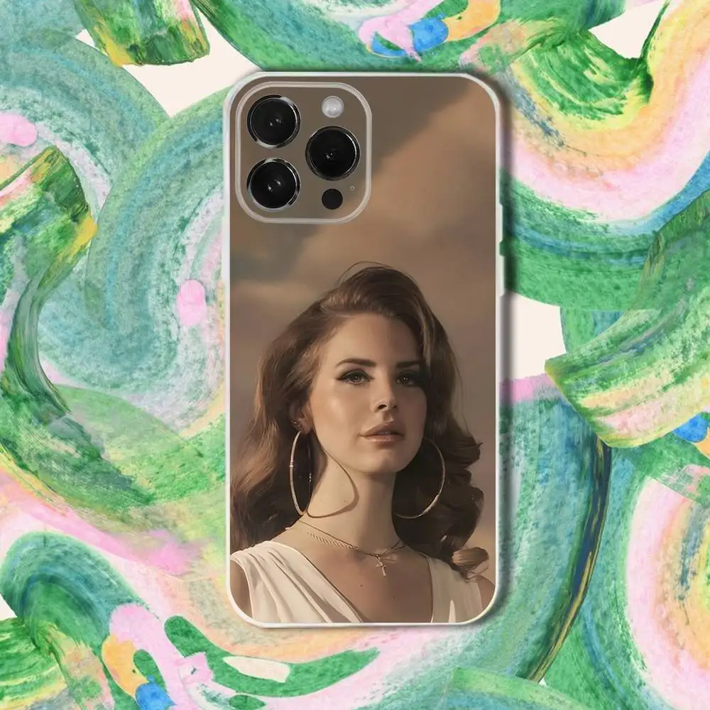 حافظة هاتف Singer L-Lana Del R-Rey لهاتف iPhone 16,15,14,13,12,11 Plus,Pro,Max,XR,XS,Plus,E,SE4,Mini غطاء شفاف