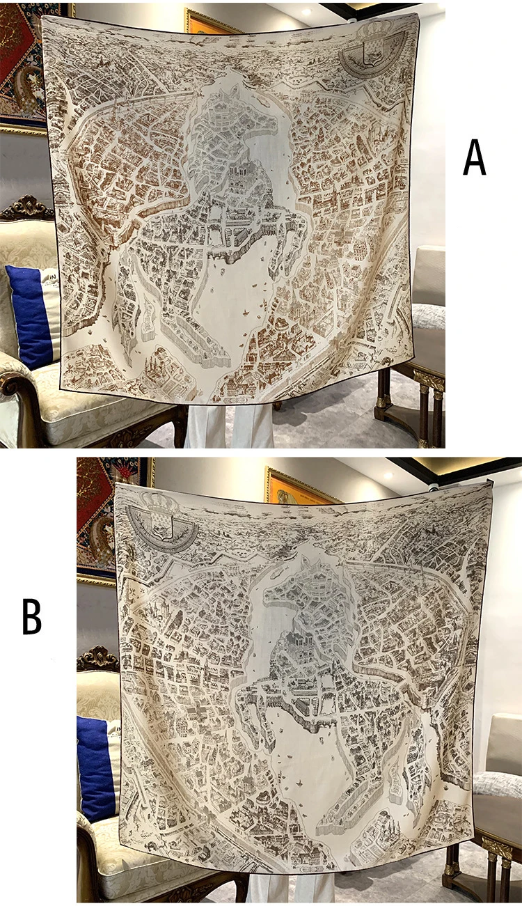 

Two Faced Print Winter Warm Scarfs Luxury Designer Women Silk Wool Scarves Wraps Large Bandanas Stole Hand Rolled Scarfs 135CM