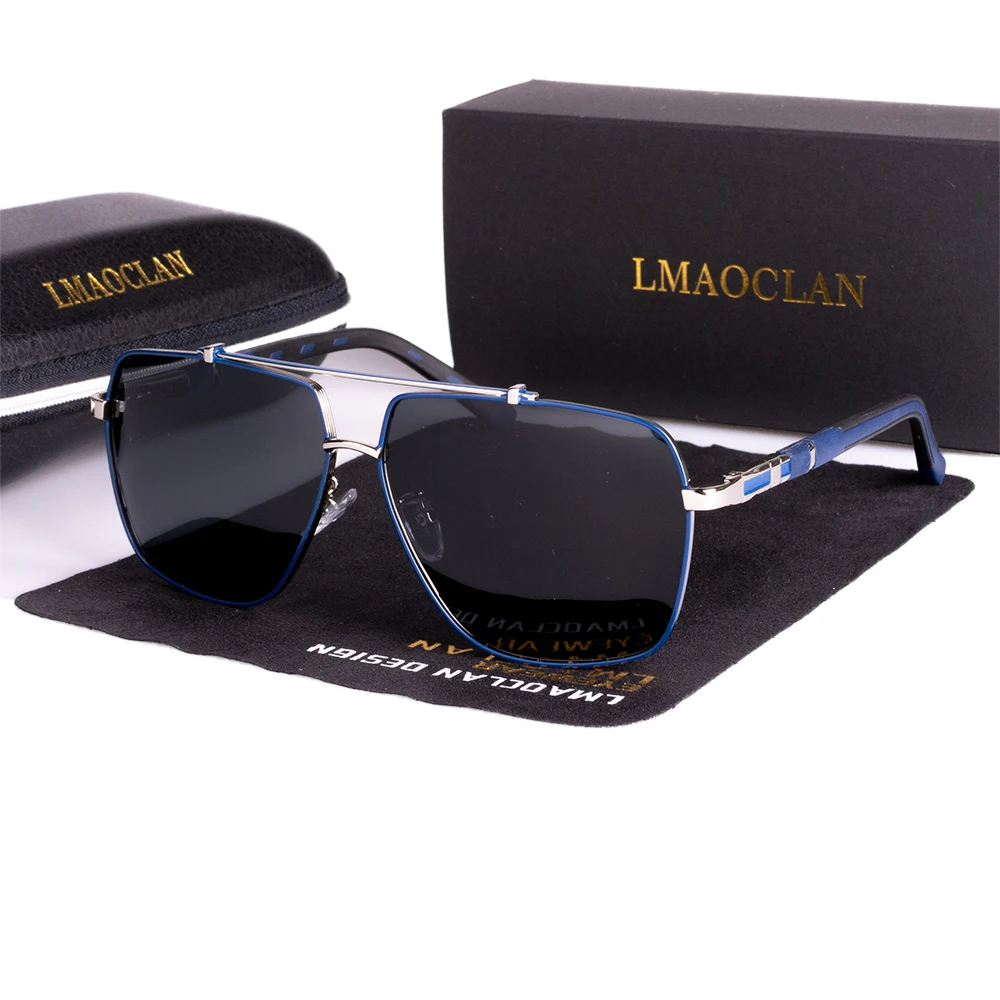 Óculos de sol polarizados quadrados para homens, marca clássica, Vantage Sun Glasses, Driving Eyewear, UV400