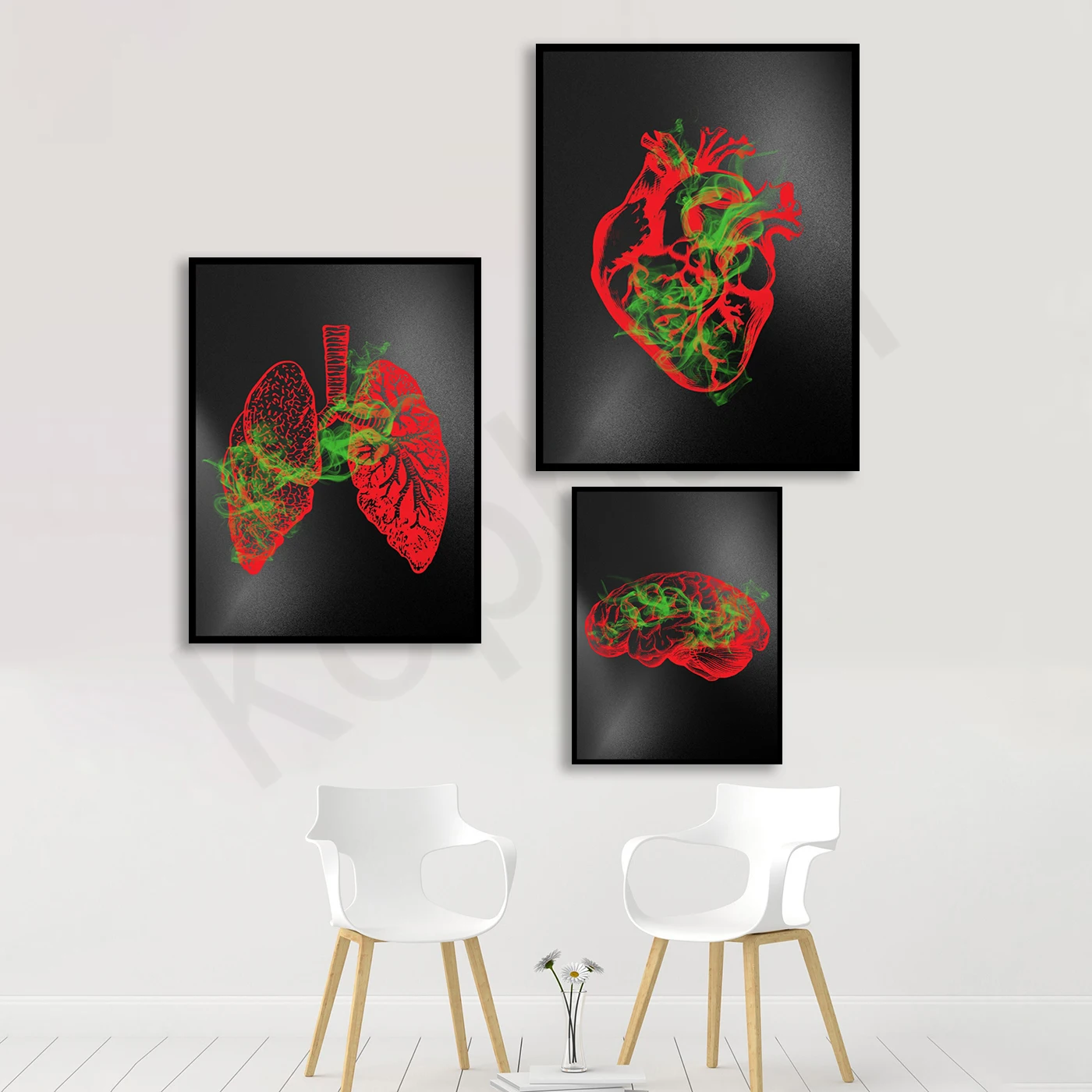 Medical Students, Heart, Lungs And Brain, Medical Print, Doctor Office Decor, Human Organs, Anatomy Poster,