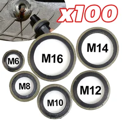 Car Drain Plug Gasket Bonded Seal Gasket Oil Pan Screw Combined Sealing Washer O-Ring Sump Plug Gasket M6 M8 M10 M12 M14 M16