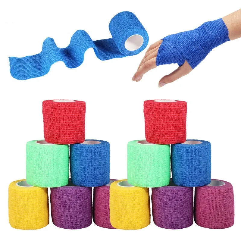 Self-adhesive Sport Elastic Bandages Wrap Tape for Knee Support Pads Finger Ankle Palm Shoulder Muscle Pain Relief Bandage