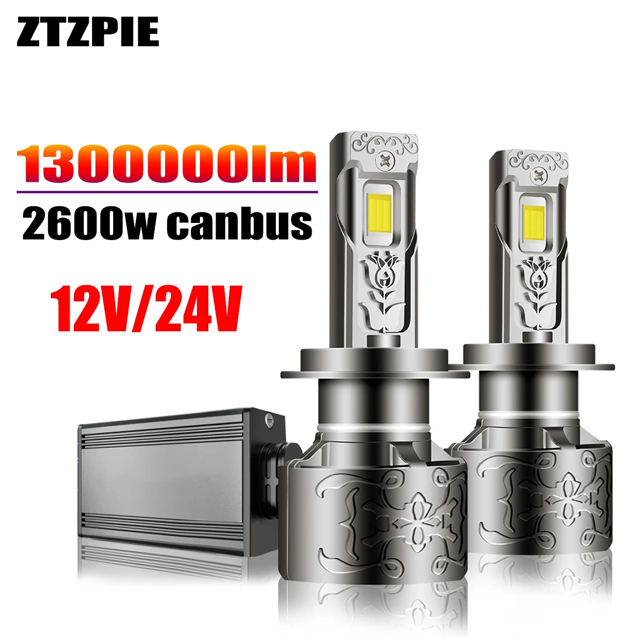 

ZTZPIE 6500K HB3 HB4 9005 9006 H1 H7 H4 H11 Лампа Canbus Светодиодная лампа CSP 9570 Мощность автомобильной фары Противотуманная фара 2600 Вт 1300000 LM